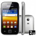 Celular Desbloqueado Samsung Galaxy Y Preto - Android 2.3, Câmera 2MP, Wi-Fi, 3G, MP3 Player, Bluetooth e Fone de Ouvido